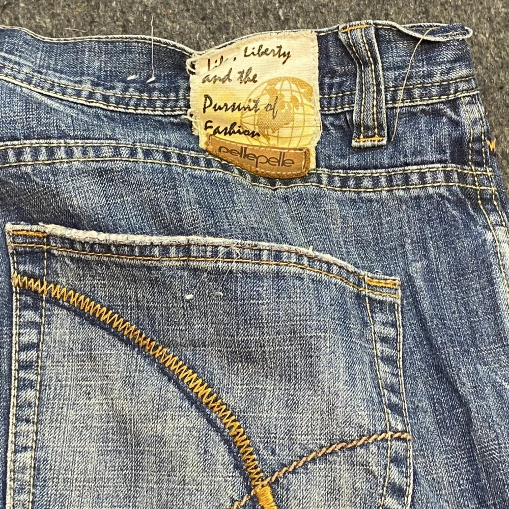 Pelle Pelle Baggy Jeans Sz 40 Mens Blue Streetwear Wide Leg Marc Buchanan
